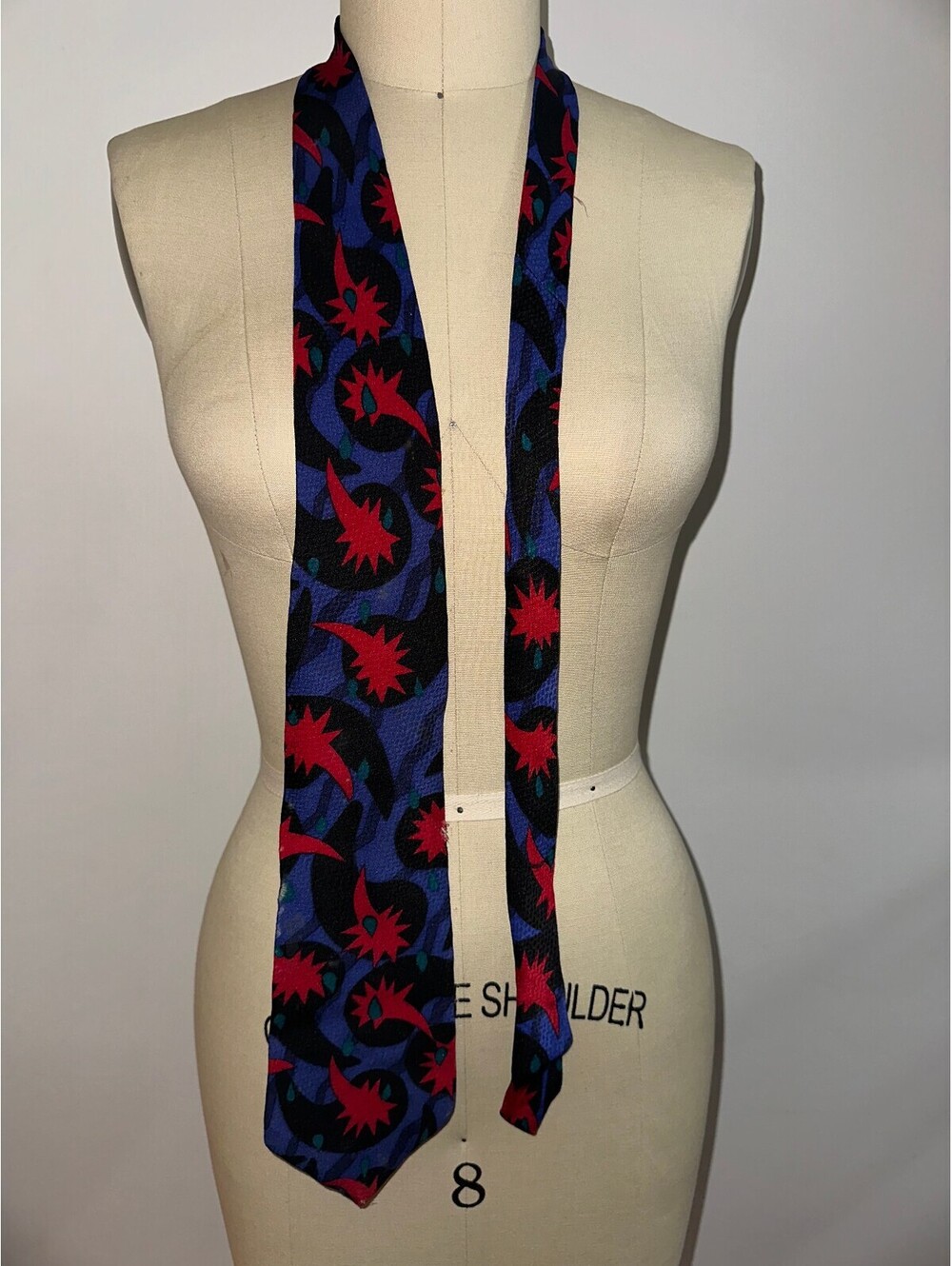 Perry Ellis Men's Multi Color Silk Tie Vintage 80s 90s USA